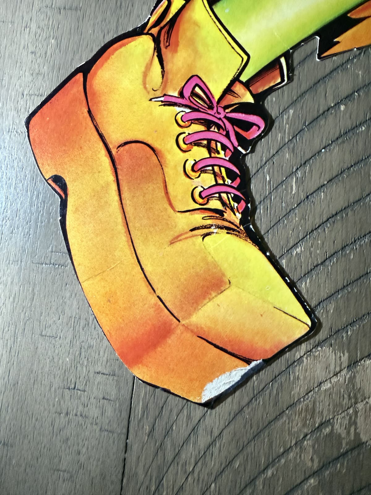 Vintage Beistle Jointed Frankenstein Die-Cut — shoe damage