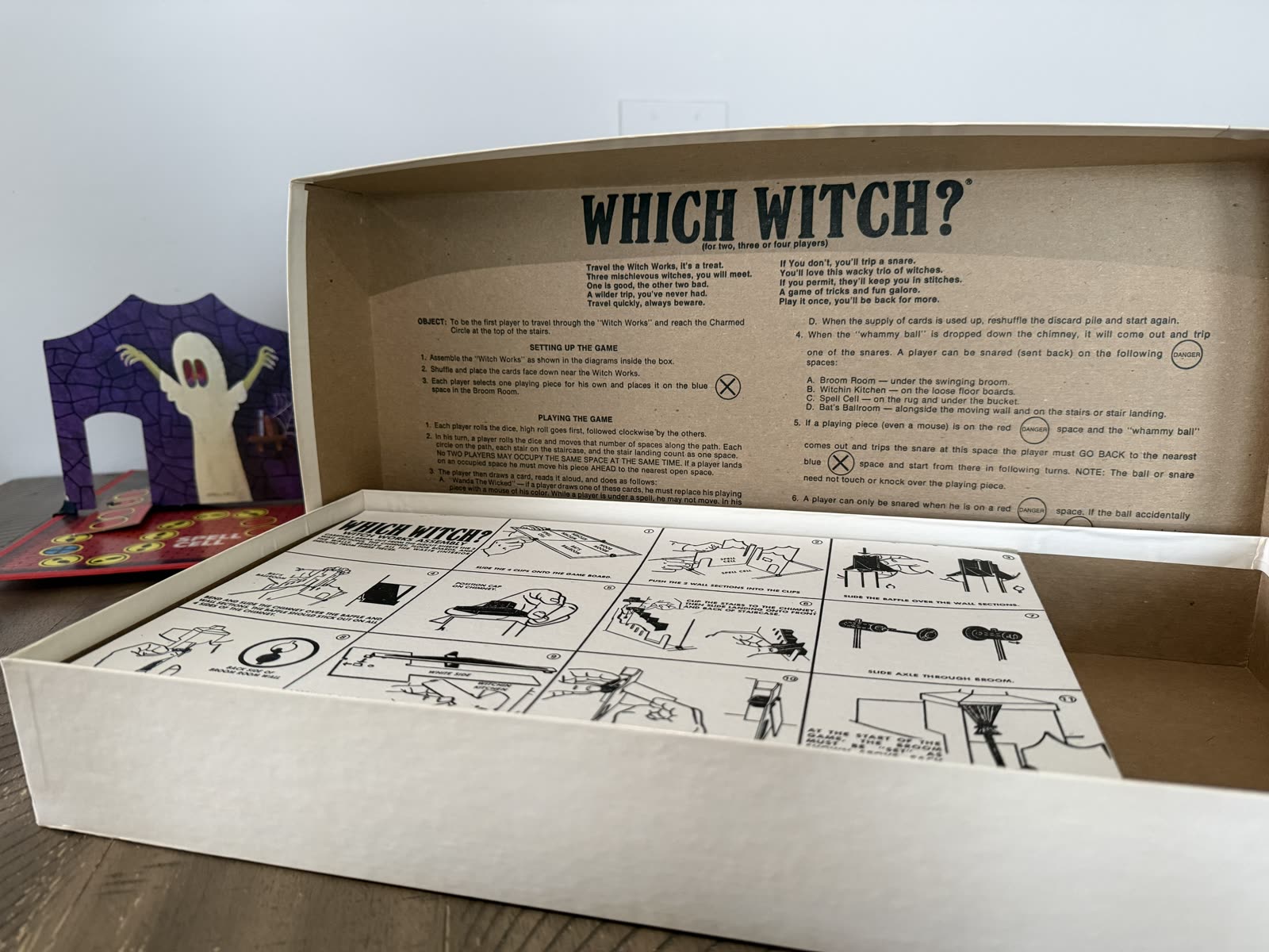 Which Witch? Board Game — 1970 Milton Bradley — directions
